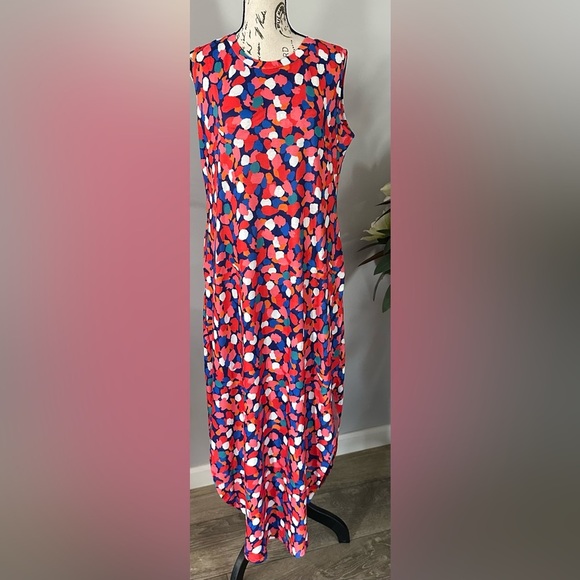 🌞 NWT ANRABESS Women's Sleeveless Maxi Sundress - Vibrant Abstract Print  🌞 - Picture 2 of 13